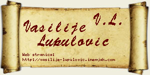 Vasilije Lupulović vizit kartica